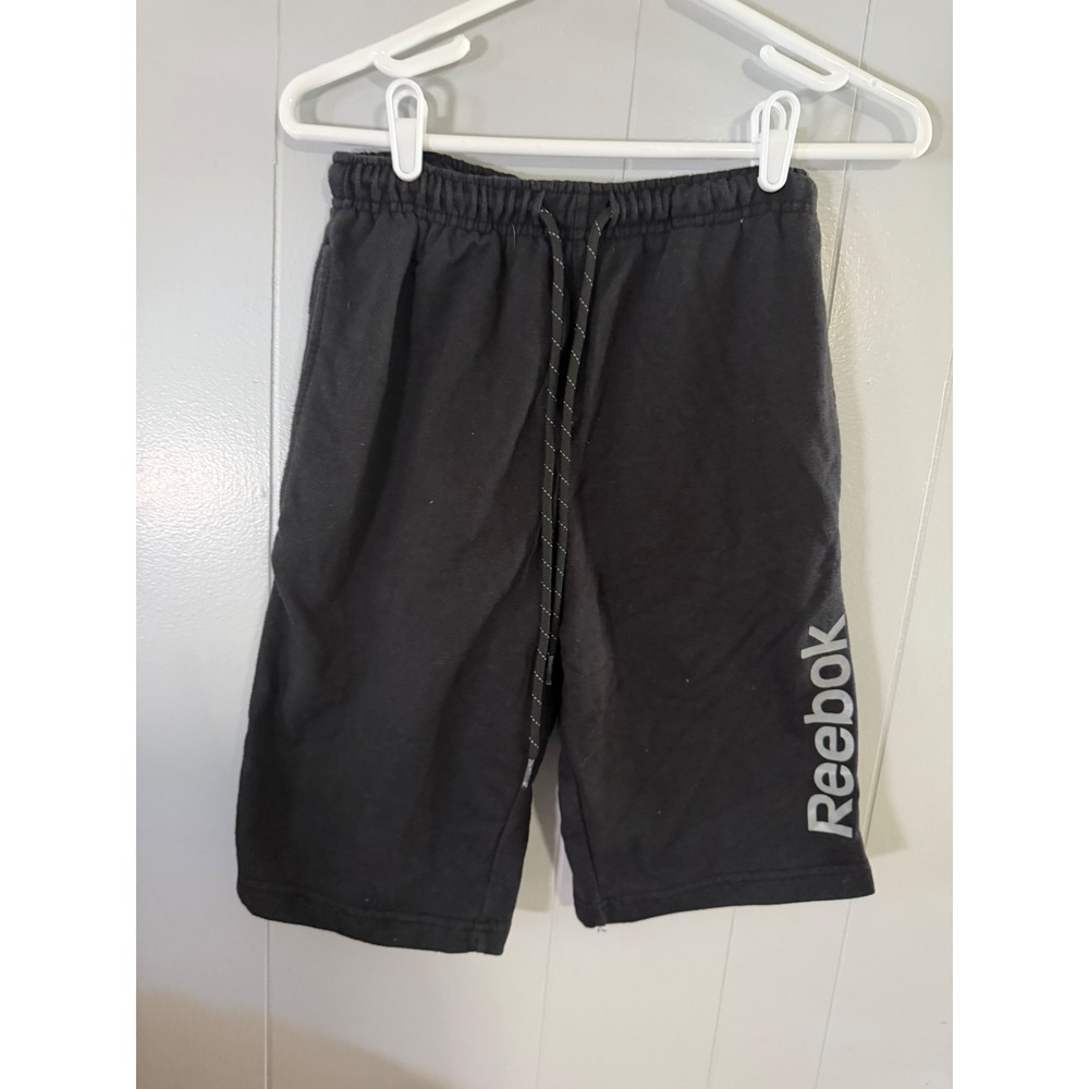 Reebok Sleepwear Shorts Mens Small Black Logo Fleece Lounge‎ Pajamas